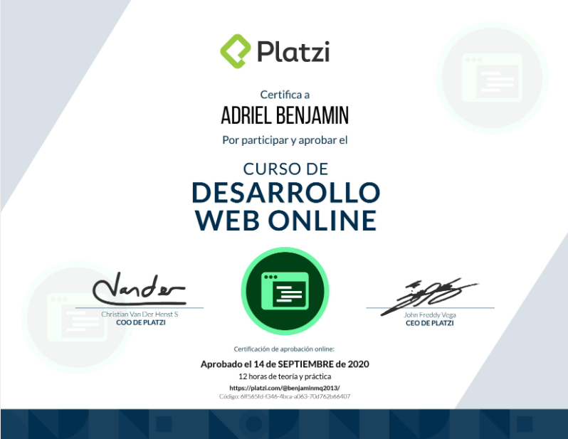 Diploma de Platzi, Web Development